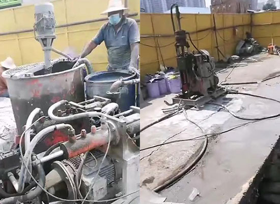 雙液注漿機、注漿加固鉆機施工視頻