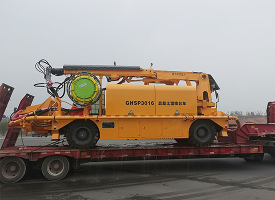 工程混凝土濕噴臺(tái)車發(fā)貨現(xiàn)場(chǎng)